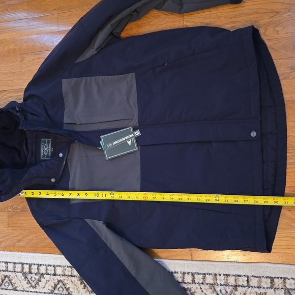 G. H. BASS & CO BRAND MENS BLUE & GRAY HOODED WINTER COAT SIZE XL - Picture 9 of 16